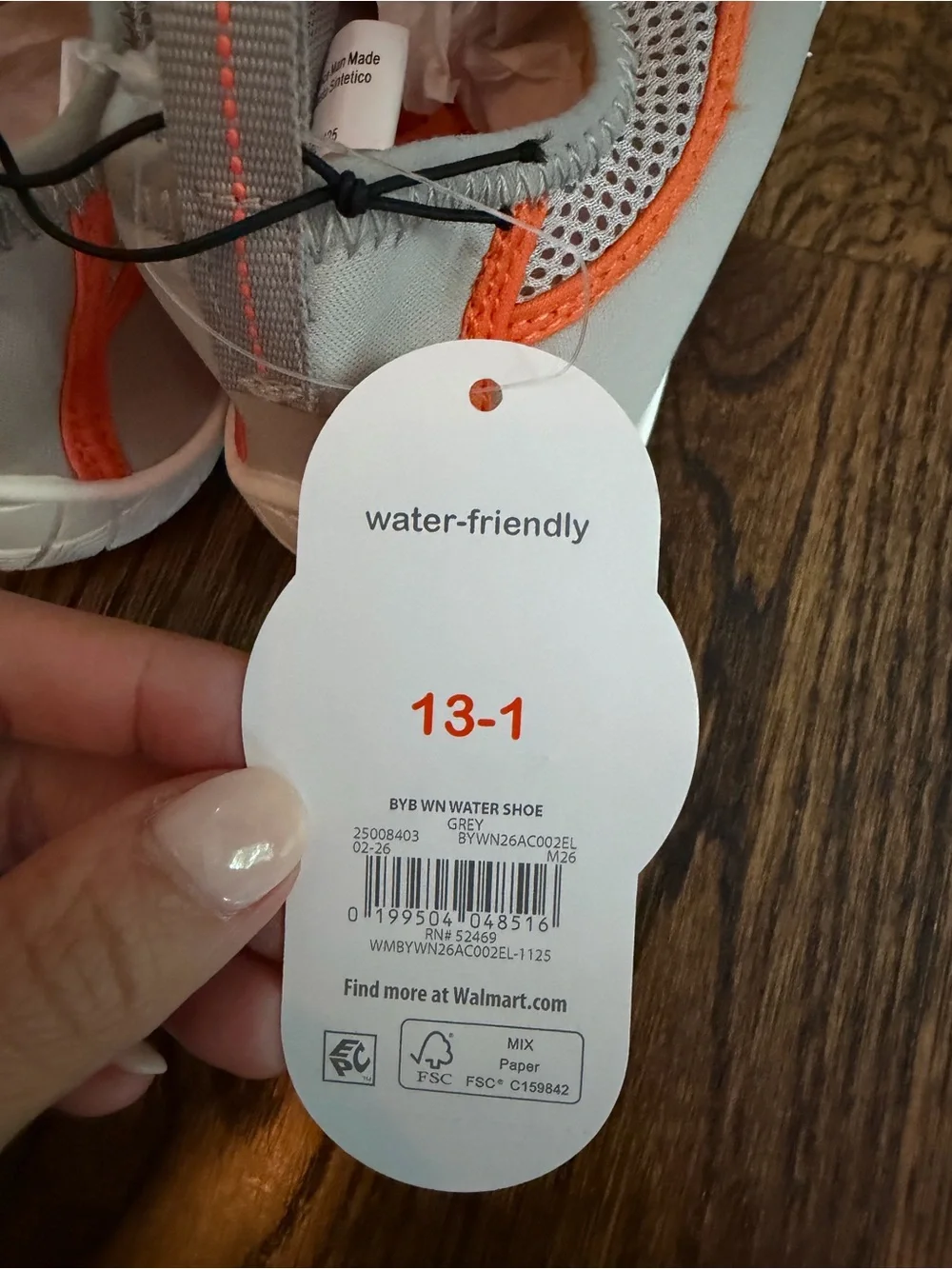 Gray and Orange Slip-On Water-Friendly Sneakers